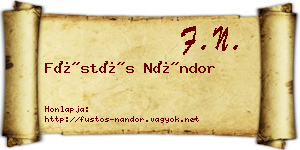 Füstös Nándor névjegykártya