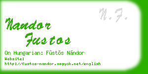nandor fustos business card