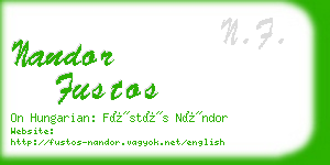 nandor fustos business card